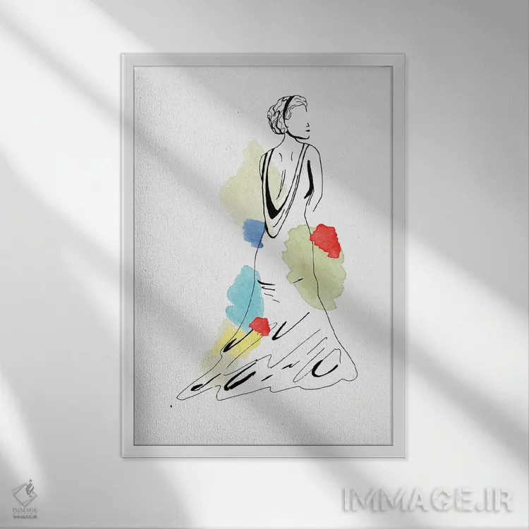 تابلو مینیمال شکوه مد یکم اثر دیزاین کورین رز - نمای قابدار سفید