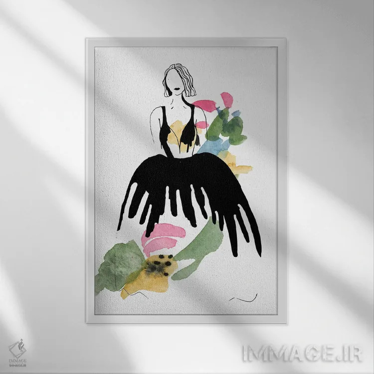 تابلو مینیمال رنگ مد سوم اثر دیزاین کورین رز - نمای قابدار سفید