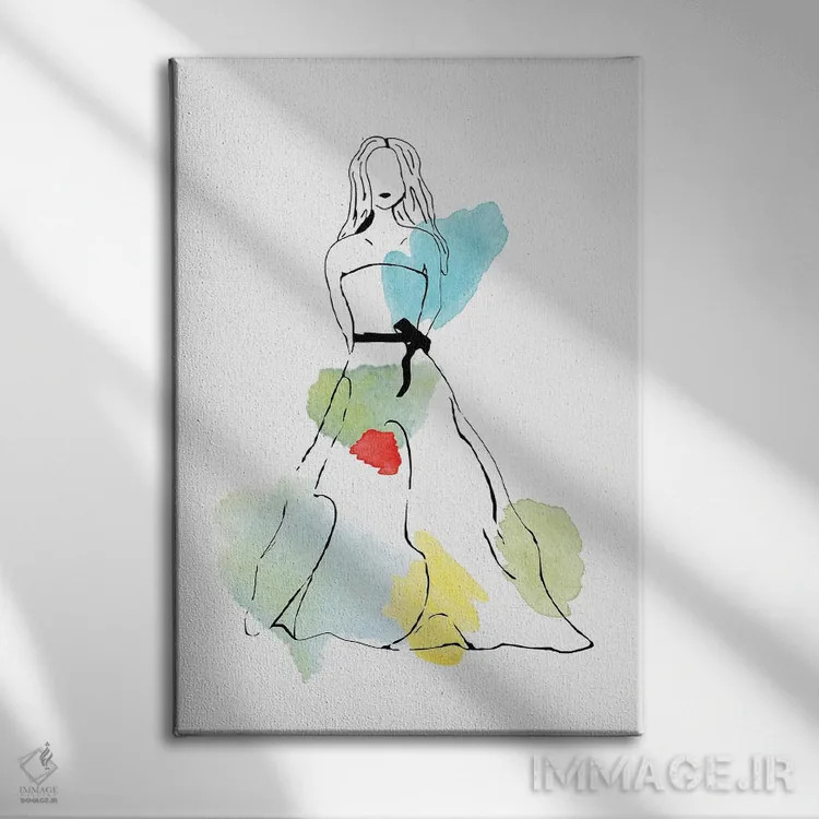 تابلو مینیمال شکوه مد سوم اثر دیزاین کورین رز - نمای روبهرو روی دیوار