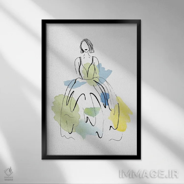 تابلو مینیمال شکوه مد دوم اثر دیزاین کورین رز - نمای قابدار مشکی