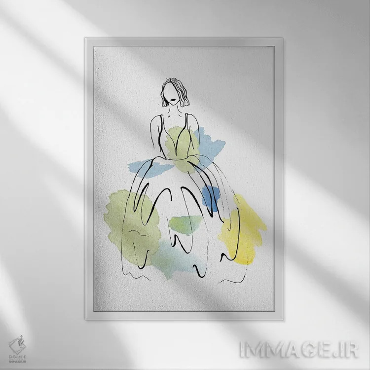 تابلو مینیمال شکوه مد دوم اثر دیزاین کورین رز - نمای قابدار سفید