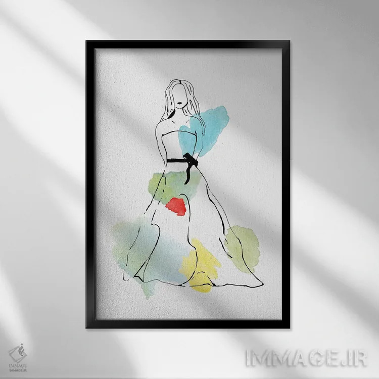 تابلو مینیمال شکوه مد سوم اثر دیزاین کورین رز - نمای قابدار مشکی