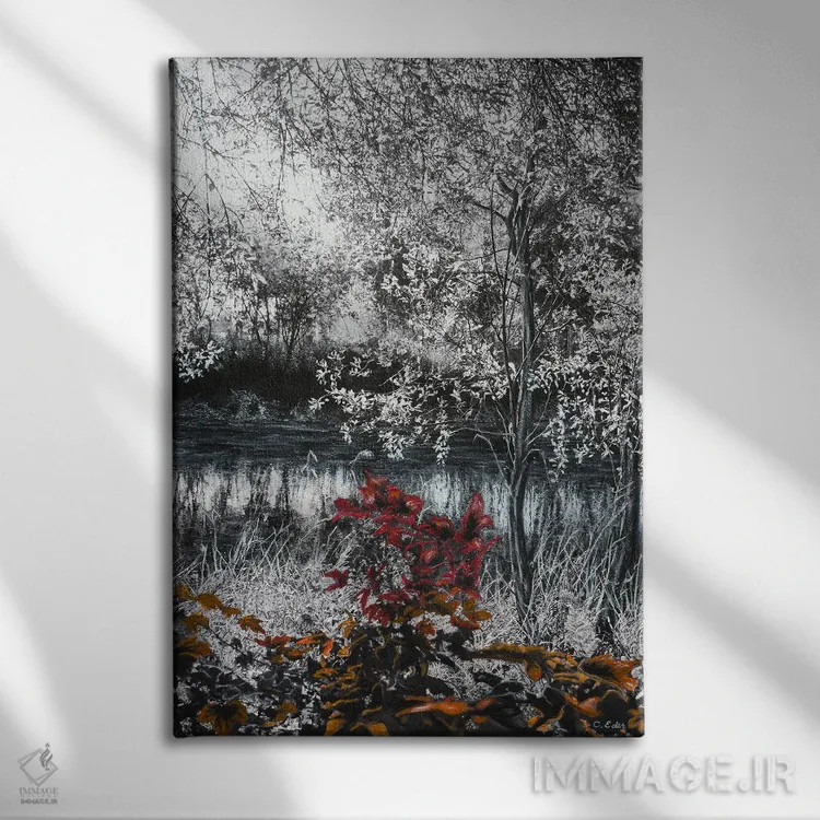 تابلو دکوراتیو شکوفایی اثر شارلوت ادر - نمای روبهرو روی دیوار