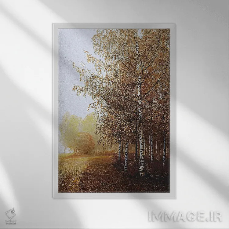 تابلو دکوراتیو چشم انداز طلایی اثر شارلوت ادر - نمای قابدار سفید