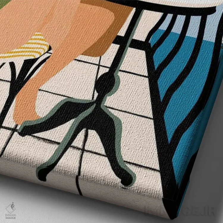 تابلو دکوراتیو تعطیلات تابستانی اثر جیدا الاسار - نمای نزدیک بافت بوم