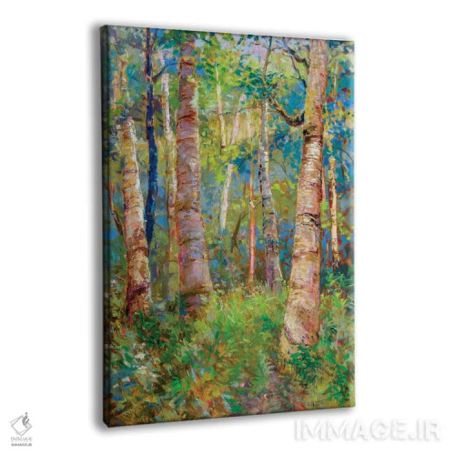 تابلو دکوراتیو جنگل کوچک توس اثر کترین ام الیوت - نمای پرسپکتیو محصول