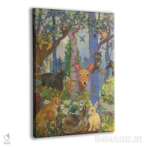 تابلو دکوراتیو حیوانات جنگل اثر کترین ام الیوت - نمای پرسپکتیو محصول