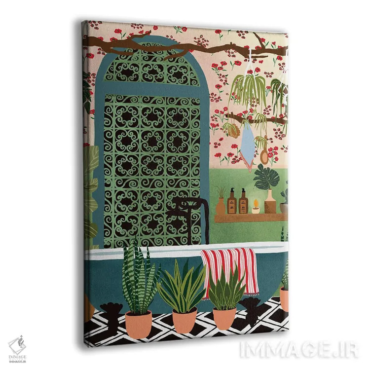 تابلو دکوراتیو حمام شبانه اثر جیدا الاسار - نمای پرسپکتیو محصول