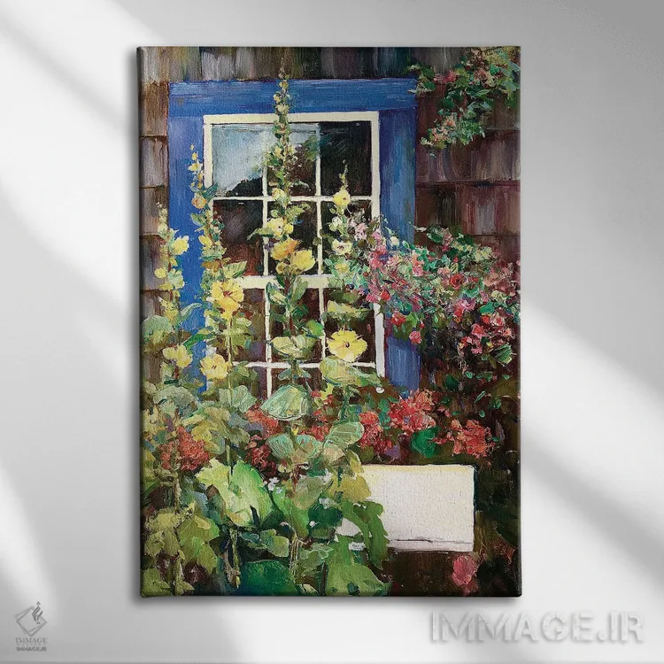 تابلو دکوراتیو در آبی اثر کترین ام الیوت - نمای روبهرو روی دیوار