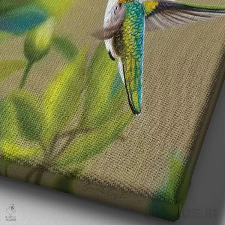 تابلو دکوراتیو هدف تعیین شد اثر کامی یل انگل - نمای نزدیک بافت بوم
