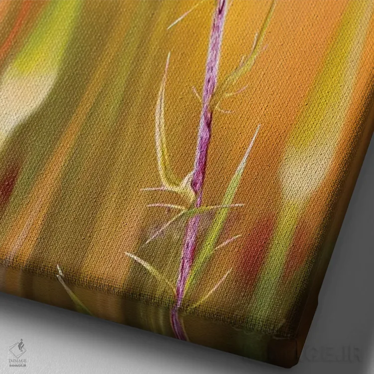 تابلو دکوراتیو زندگی شیرین اثر کامی یل انگل - نمای نزدیک بافت بوم