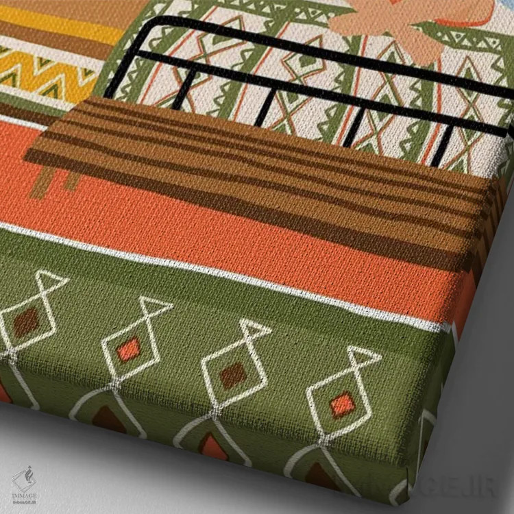 تابلو دکوراتیو خانه تابستانی اثر جیدا الاسار - نمای نزدیک بافت بوم