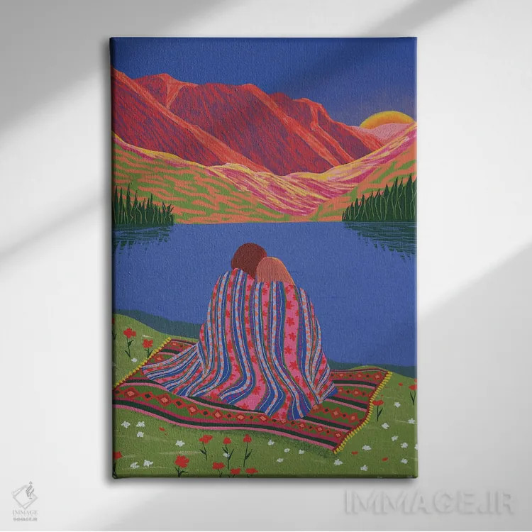 تابلو دکوراتیو پیش از طلوع خورشید اثر جیدا الاسار - نمای روبهرو روی دیوار