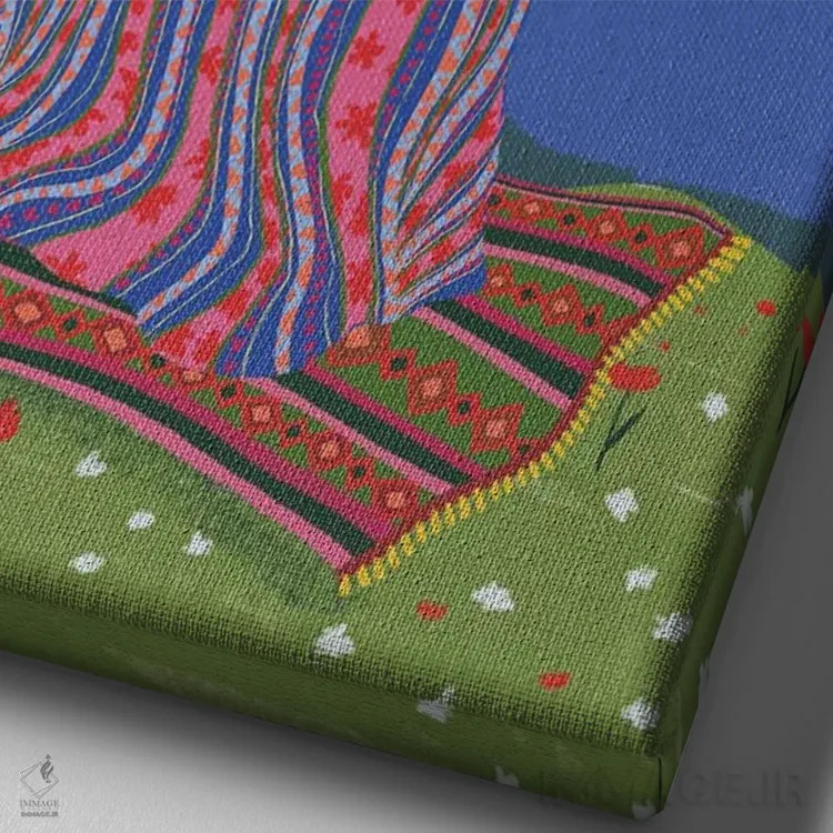 تابلو دکوراتیو پیش از طلوع خورشید اثر جیدا الاسار - نمای نزدیک بافت بوم