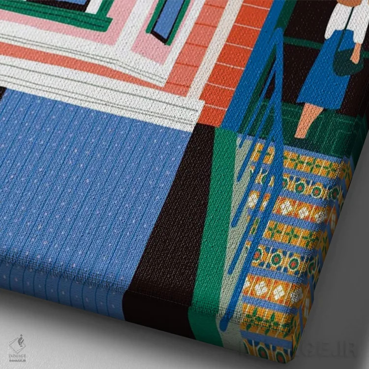 تابلو دکوراتیو خانه ویکتوریایی اثر جیدا الاسار - نمای نزدیک بافت بوم