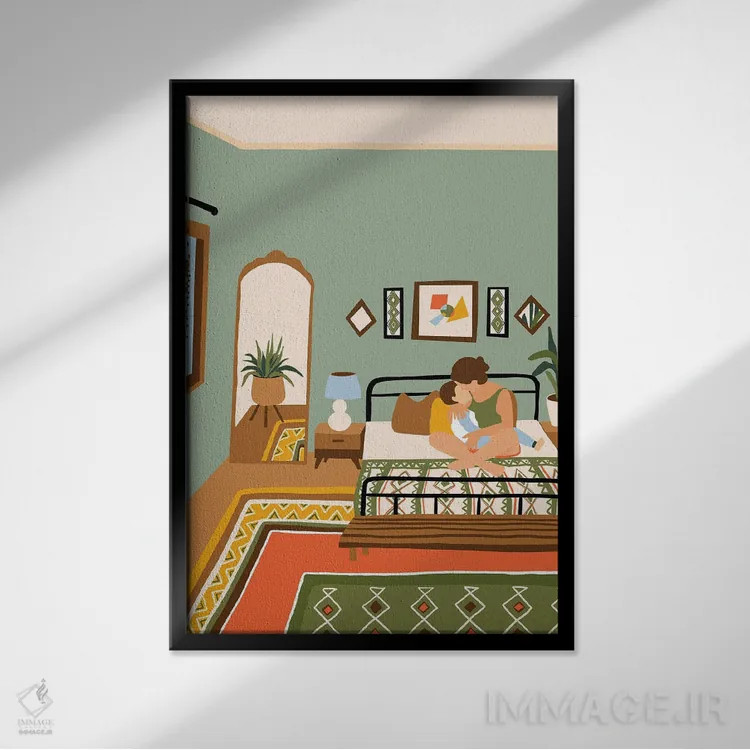 تابلو دکوراتیو خانه تابستانی اثر جیدا الاسار - نمای قابدار مشکی