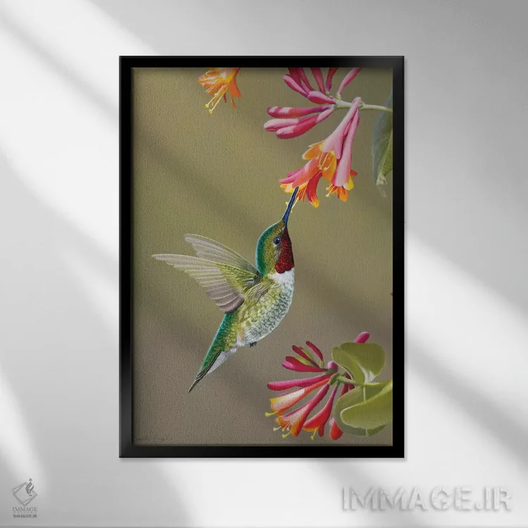 تابلو دکوراتیو برخورد نزدیک اثر کامی یل انگل - نمای قابدار مشکی