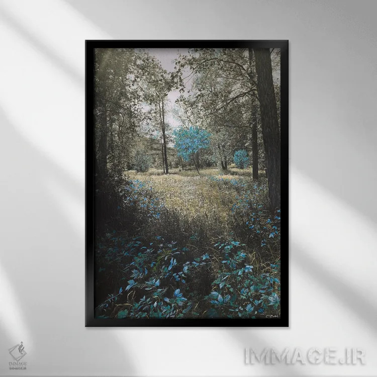 تابلو دکوراتیو پارک اثر شارلوت ادر - نمای قابدار مشکی