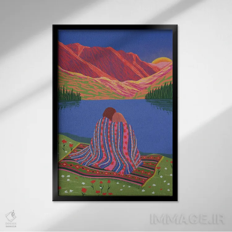 تابلو دکوراتیو پیش از طلوع خورشید اثر جیدا الاسار - نمای قابدار مشکی