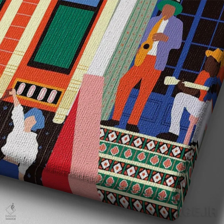 تابلو دکوراتیو خانه جز اثر جیدا الاسار - نمای نزدیک بافت بوم