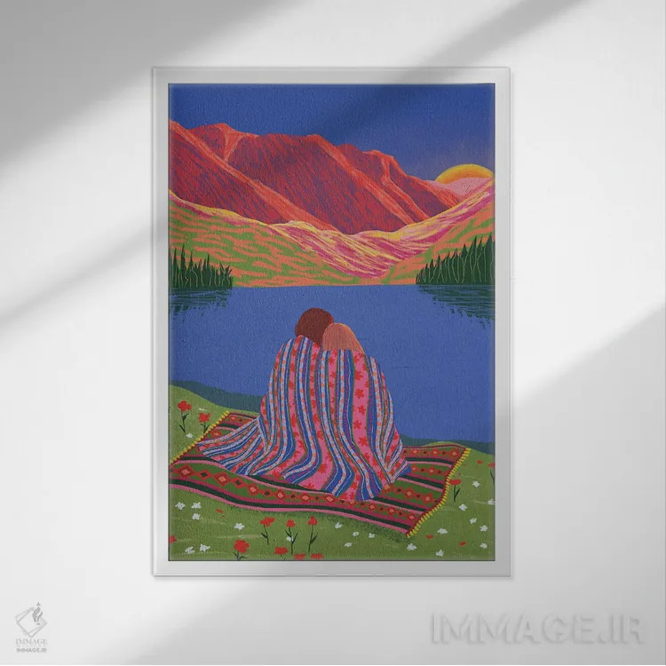 تابلو دکوراتیو پیش از طلوع خورشید اثر جیدا الاسار - نمای قابدار سفید