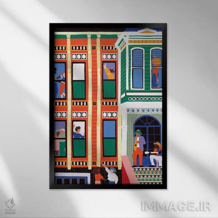 تابلو دکوراتیو خانه جز اثر جیدا الاسار - نمای قابدار مشکی