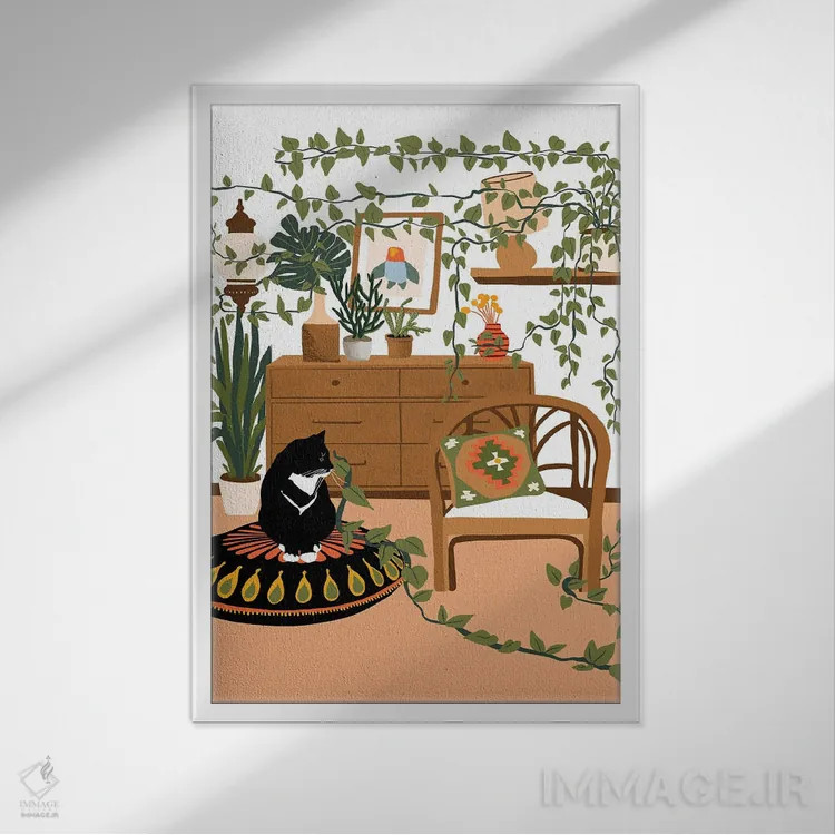 تابلو دکوراتیو بگذار رشد کند اثر جیدا الاسار - نمای قابدار سفید