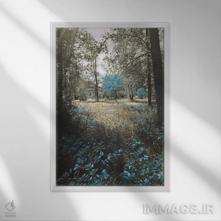 تابلو دکوراتیو پارک اثر شارلوت ادر - نمای قابدار سفید