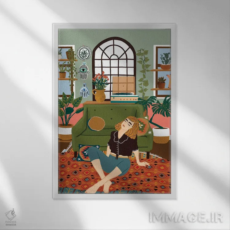 تابلو دکوراتیو آلبوم در حالت تکرار اثر جیدا الاسار - نمای قابدار سفید