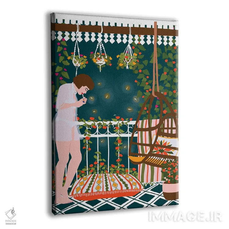 تابلو دکوراتیو کرم شب تاب اثر جیدا الاسار - نمای پرسپکتیو محصول