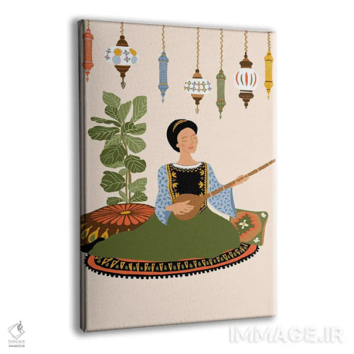 تابلو دکوراتیو نوازنده تنبور اثر جیدا الاسار - نمای پرسپکتیو محصول