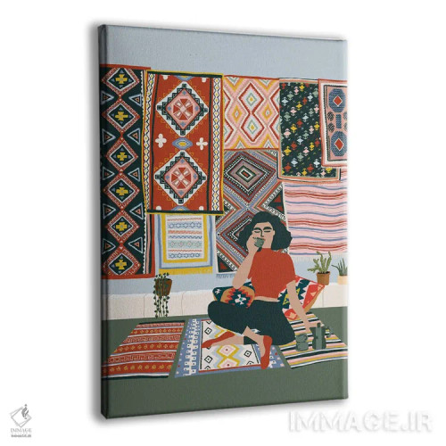 تابلو دکوراتیو استراحت قهوه اثر جیدا الاسار - نمای پرسپکتیو محصول