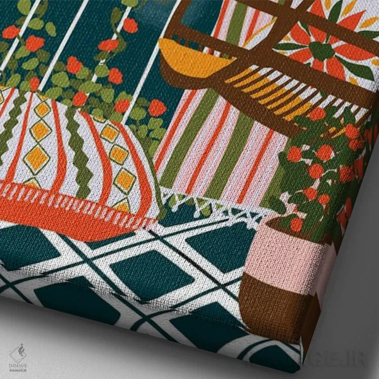 تابلو دکوراتیو کرم شب تاب اثر جیدا الاسار - نمای نزدیک بافت بوم