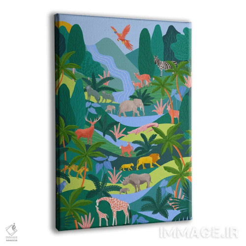 تابلو دکوراتیو جنگل بارانی اثر جیدا الاسار - نمای پرسپکتیو محصول