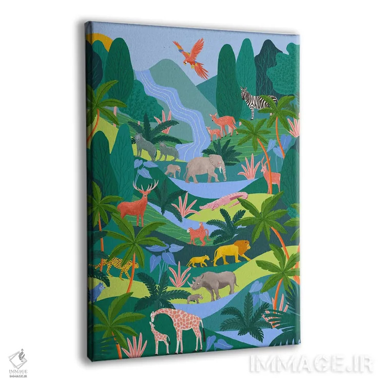 تابلو دکوراتیو جنگل بارانی اثر جیدا الاسار - نمای پرسپکتیو محصول