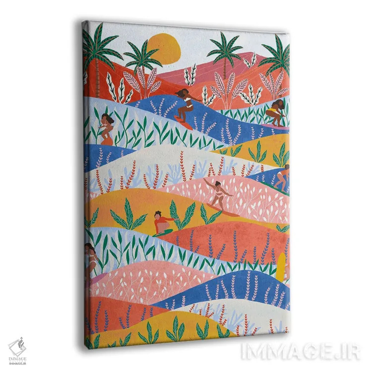 تابلو دکوراتیو موج سواران اثر جیدا الاسار - نمای پرسپکتیو محصول