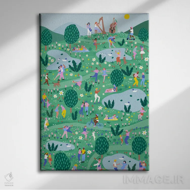 تابلو دکوراتیو جشنواره بهاری اثر جیدا الاسار - نمای روبهرو روی دیوار