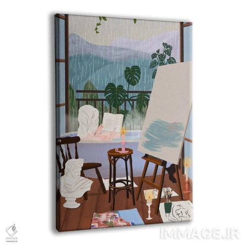 تابلو دکوراتیو اقامتگاه هنرمند اثر جیدا الاسار - نمای پرسپکتیو محصول