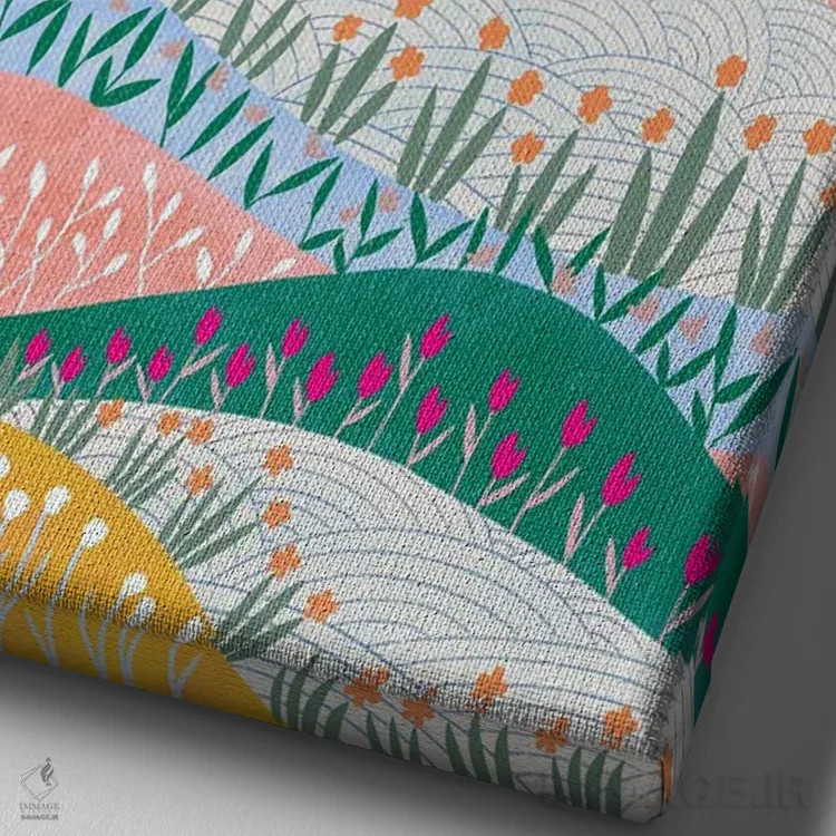 تابلو دکوراتیو طلوع خورشید اثر جیدا الاسار - نمای نزدیک بافت بوم