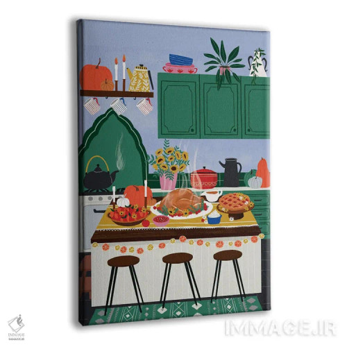 تابلو دکوراتیو شام روز شکرگزاری اثر جیدا الاسار - نمای پرسپکتیو محصول