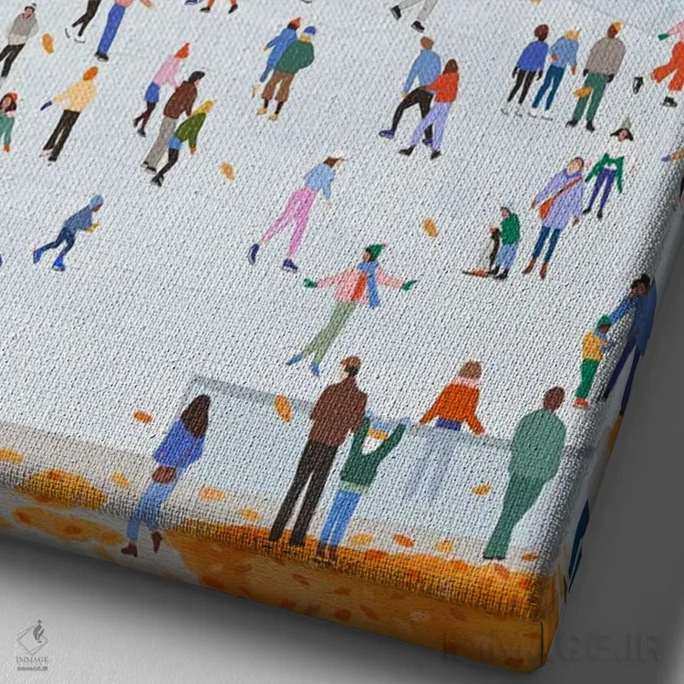 تابلو دکوراتیو پاییز در نیویورک اثر جیدا الاسار - نمای نزدیک بافت بوم