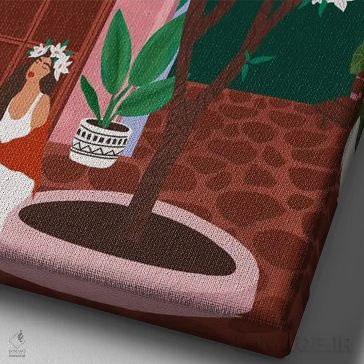 تابلو دکوراتیو بهار اثر جیدا الاسار - نمای نزدیک بافت بوم