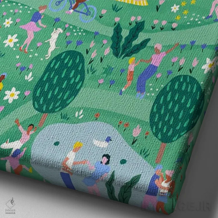 تابلو دکوراتیو جشنواره بهاری اثر جیدا الاسار - نمای نزدیک بافت بوم