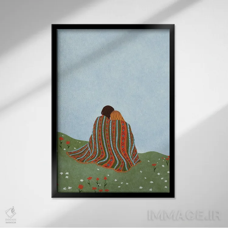 تابلو دکوراتیو دوستان اثر جیدا الاسار - نمای قابدار مشکی