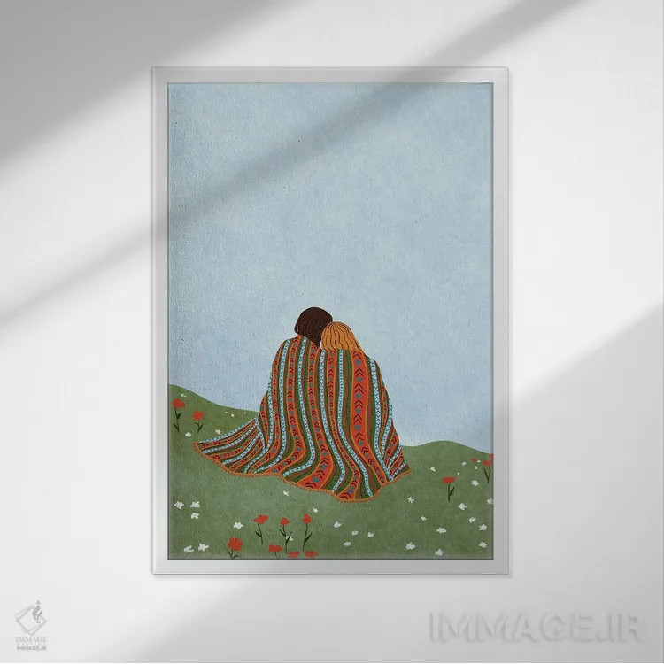 تابلو دکوراتیو دوستان اثر جیدا الاسار - نمای قابدار سفید