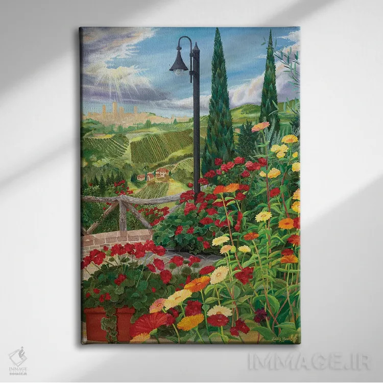 تابلو دکوراتیو باغ توسکانی اثر کرتیس فانک - نمای روبهرو روی دیوار