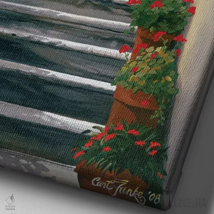 تابلو دکوراتیو پله توسکانی اثر کرتیس فانک - نمای نزدیک بافت بوم