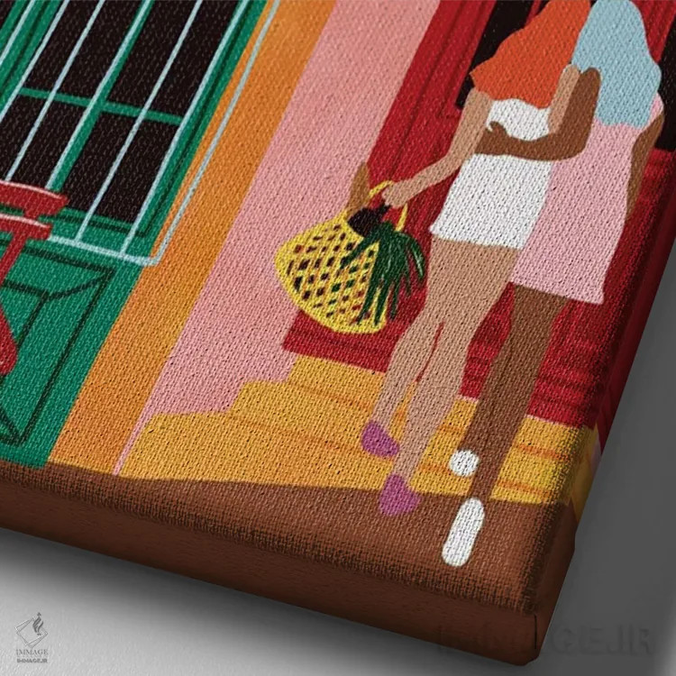 تابلو دکوراتیو مرا در آغوش بگیر اثر جیدا الاسار - نمای نزدیک بافت بوم