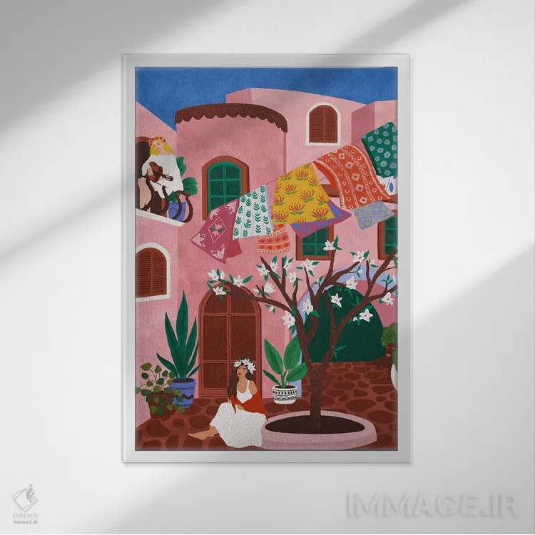 تابلو دکوراتیو بهار اثر جیدا الاسار - نمای قابدار سفید