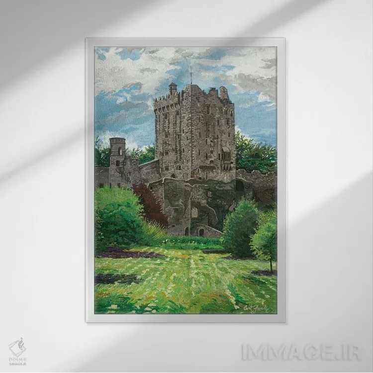 تابلو دکوراتیو قلعه بلارنی اثر کرتیس فانک - نمای قابدار سفید